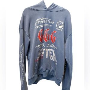 NWT GFTD LA Men’s Blue “Gifted Thrills” Graphic Hoodie - Size Medium